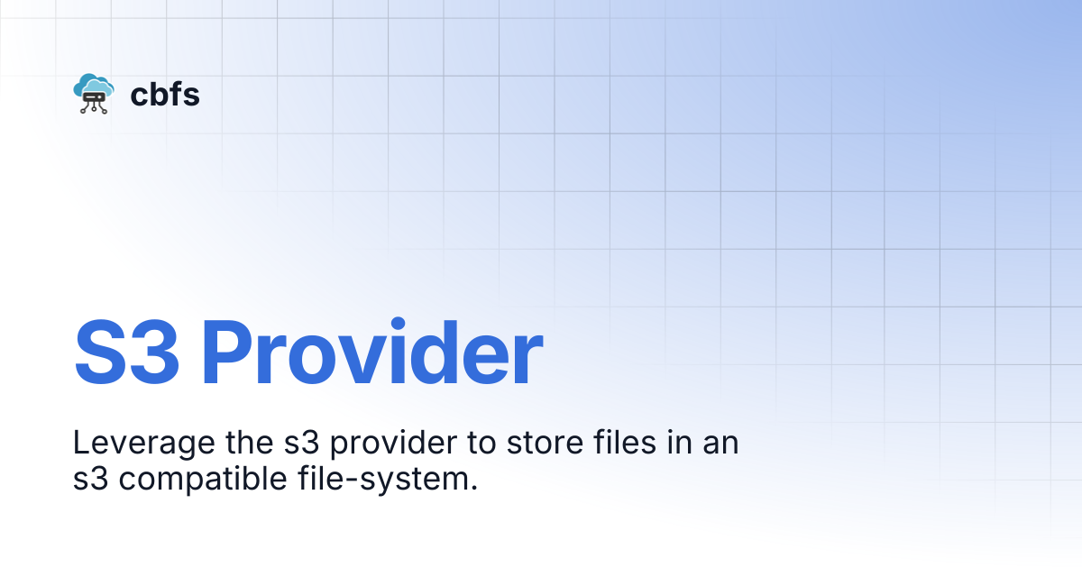 S3 Provider | cbfs
